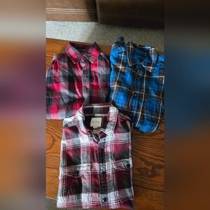 Plaid Flannel Shirts - Blue, Red, Gray